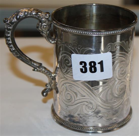 A Victorian silver christening mug